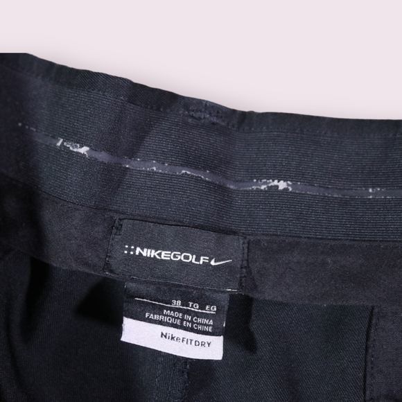 Nike Golf Shorts Mens 38 Black Chino Khaki Outdoors Swoosh Dri - Fit Men - Picture 5 of 6